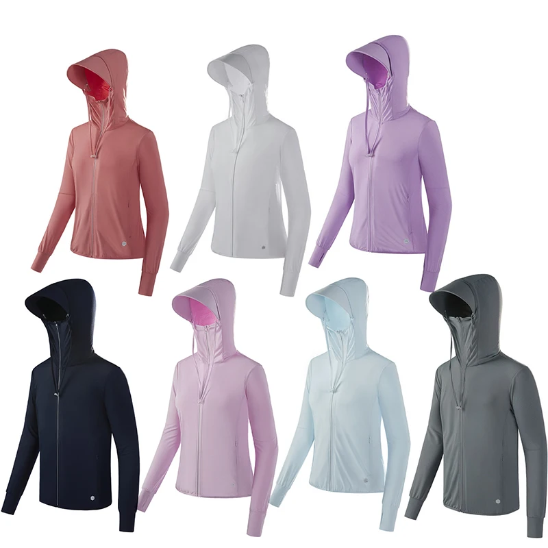 

Summer Ice Silk Sunscreen Clothes UPF 50+ UV Sun Protection Skin Coat Men Women Ultra-Light Breathable Sportswear Cycling Jacket