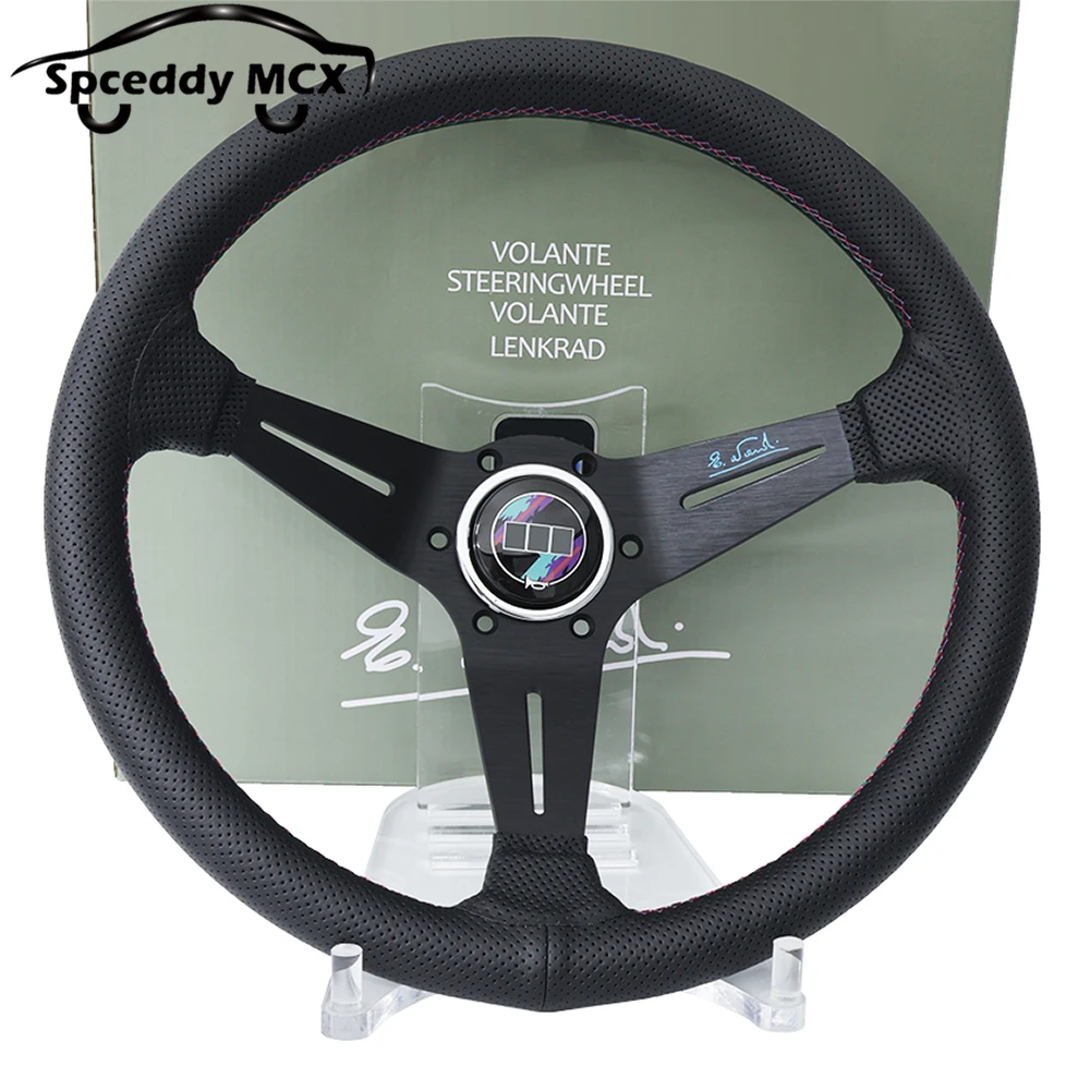 

Deep Dish HK-Na 3-цветный автомобильный спортивный руль 14 дюймов 350 мм перфорированная кожа универсальный