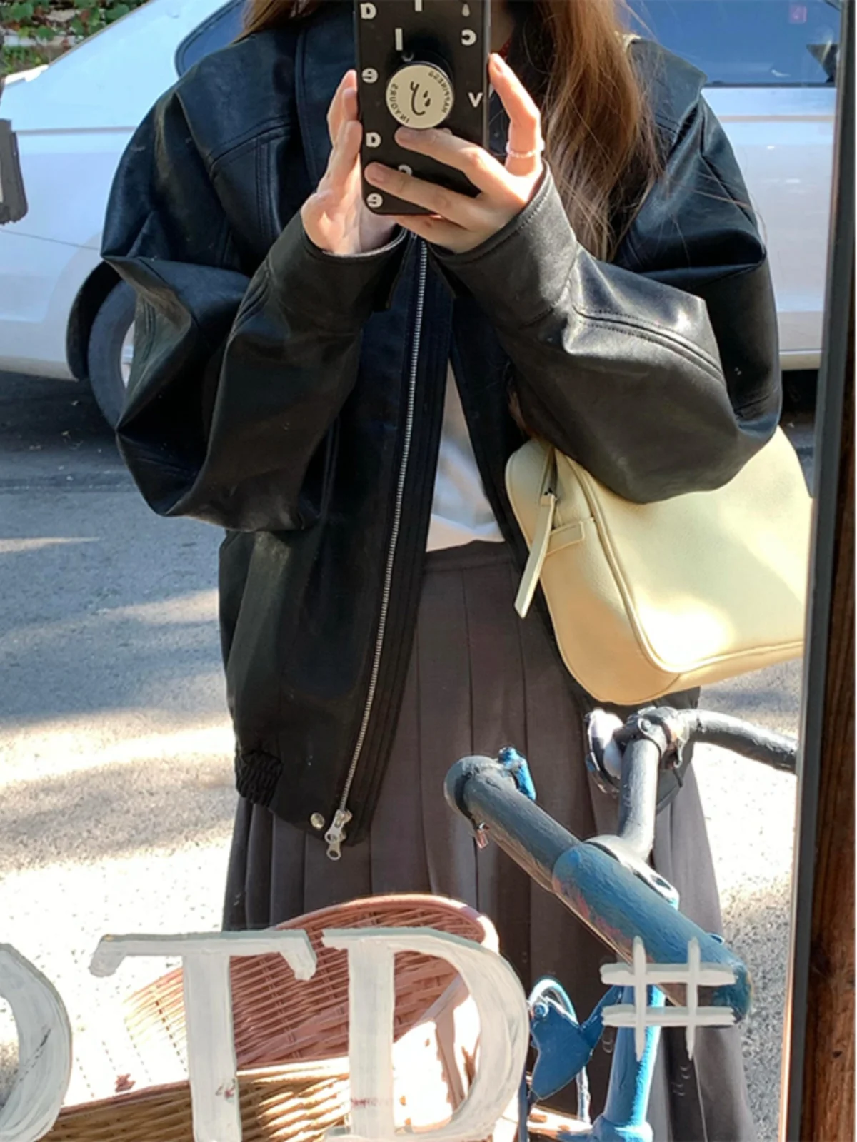 Американское винтажное черное пальто из искусственной кожи верхняя одежда