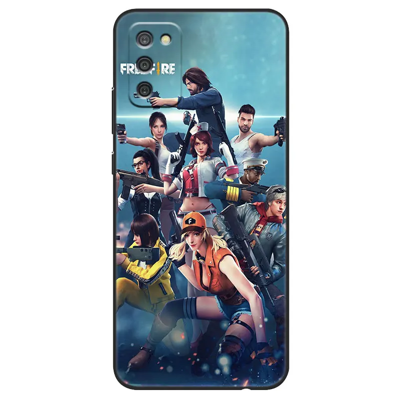 Чехол с играми Free Fire для Samsung Galaxy A03S A02S A01 A03 Core A10S A20S A20E A30 A40 A41 A6 A7 A9 A8 + 2018 A5 2017 черный