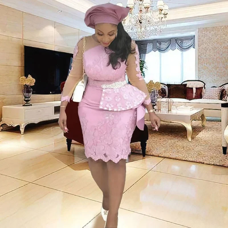 

African Dashiki Lace Dresses for Women 2022 Summer Mesh Long Sleeve Robe Wedding Party Elegant Shiny Dress Ankara Outfits