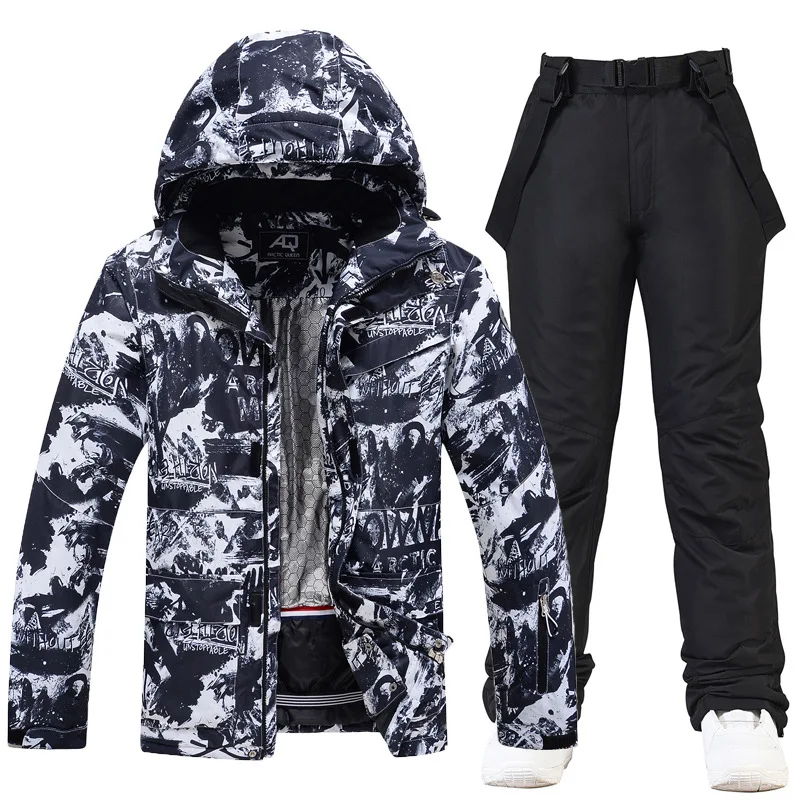 

2022 Winter New Ski Suit Men Outdoor Sports Snowboard Jacket Overalls Thickened Warm Skiing Set Snow Pants Windproof Waterproof