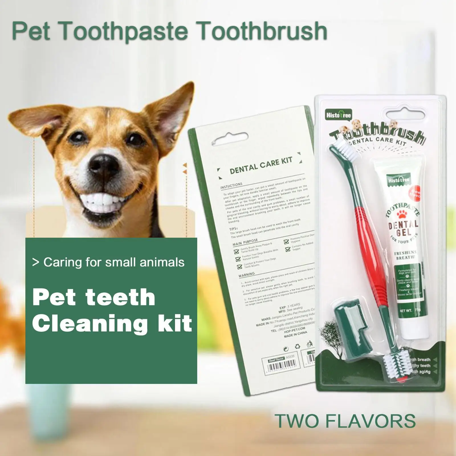 

Pets Tartar Control Kit for Dogs-Contains Toothpaste,Dog Toothbrush&Fingerbrush,Dog Teeth Cleaning Kit,Pet Dental Care Mascotas