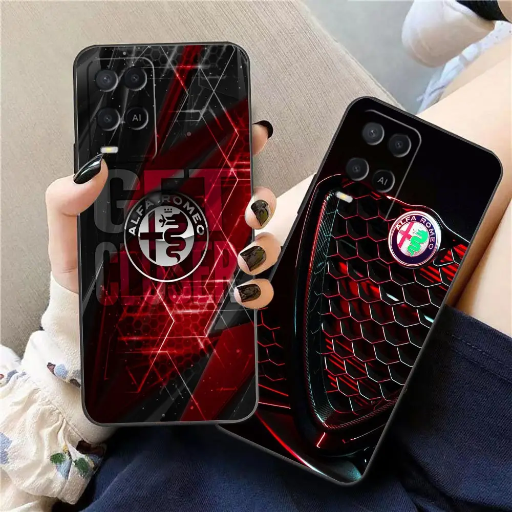 Люксовый чехол A-Alfa Romeo для OPPO A98 A95 A96 A97 A94 A93 A92S A91 A78 A74 A73 A71 A59 A55 A53 4G чехол A33 A17 5G