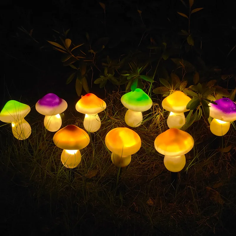 4 PCS Mushroom Lights Solar Lawn Lamp Outdoor IP65 Waterproof Fairy Lights Garland for Garden Patio Pathway Landscape Decoration