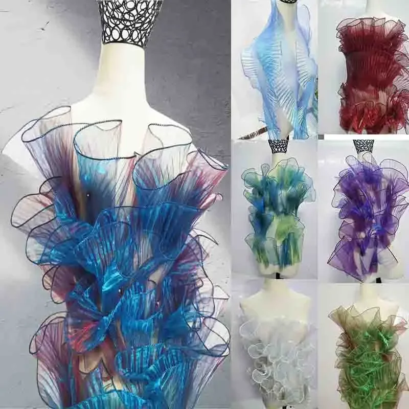 Плиссированная кружевная сетчатая юбка ткань одежда декоративные аксессуары