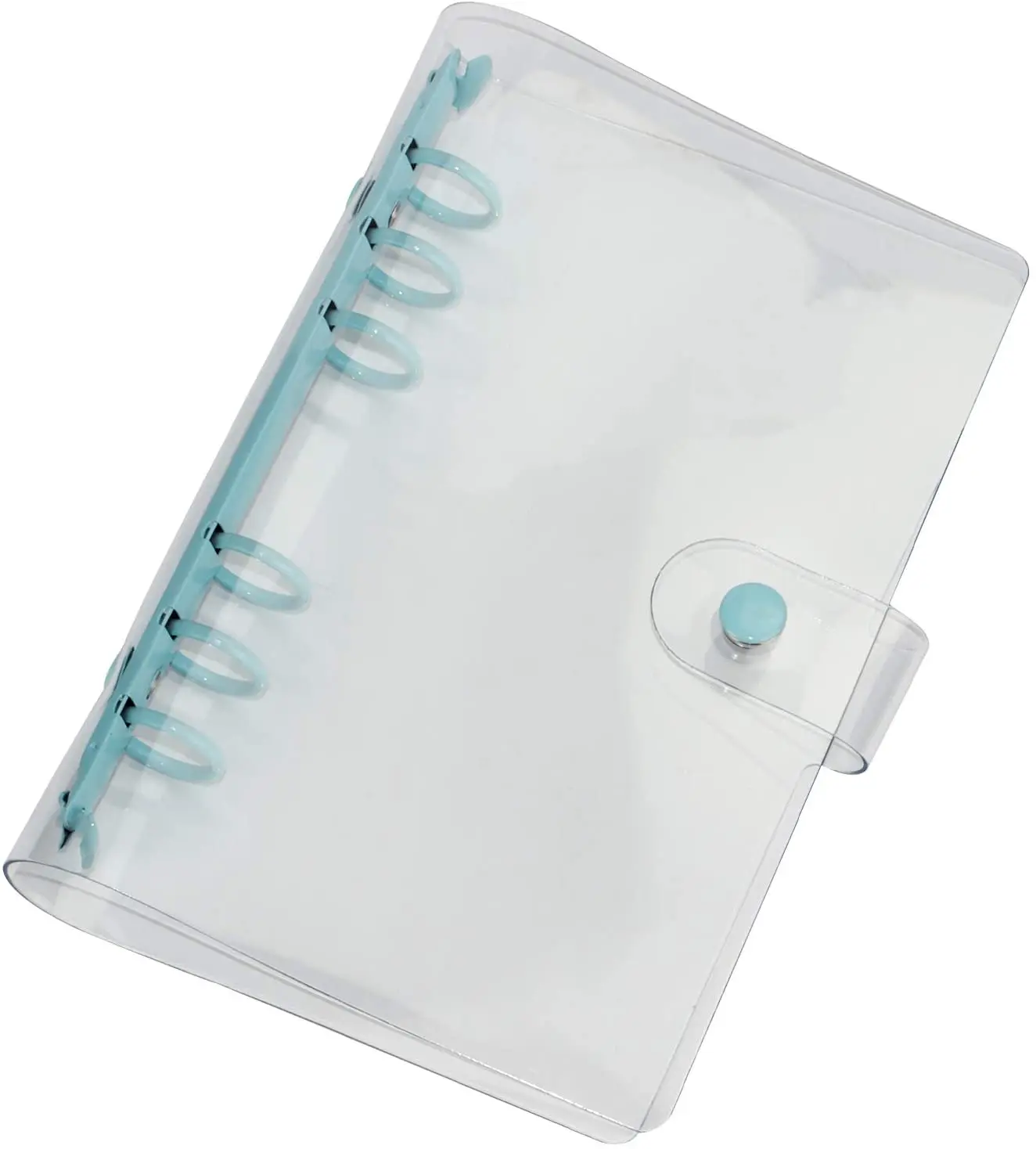 

A6 Clear PVC Notebook Cover Standard 6 Rings Notebook Cover Protector 19mm Round Ring Binder Loose Leaf Folder for Diary Office