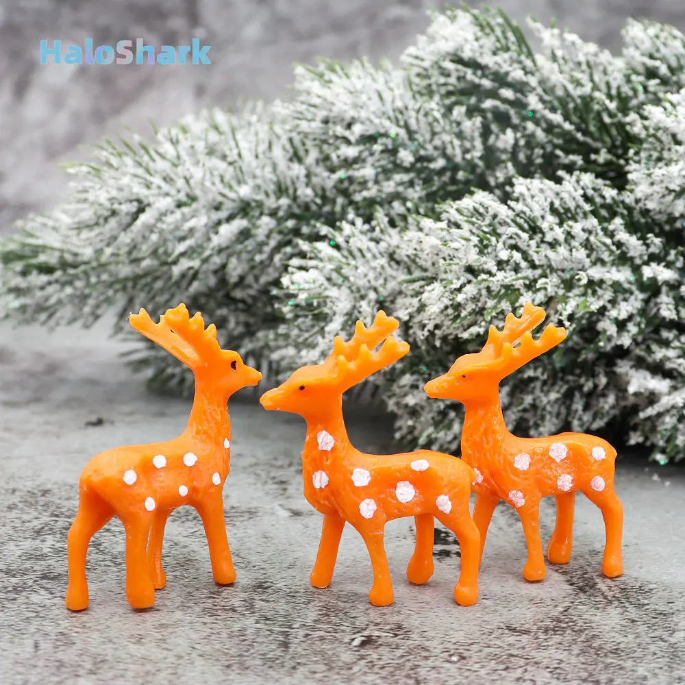 

6/12Pcs Mini Sika Deer Outdoor Garden Model Deer Statue Home Decorations Kids Toys Miniature Dollhouse Wedding Decor