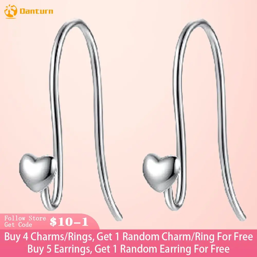 

Danturn 925 Sterling Silver Earrings Heart Earrings for Women Female Fashion Jewelry Making Gift Free Shipping