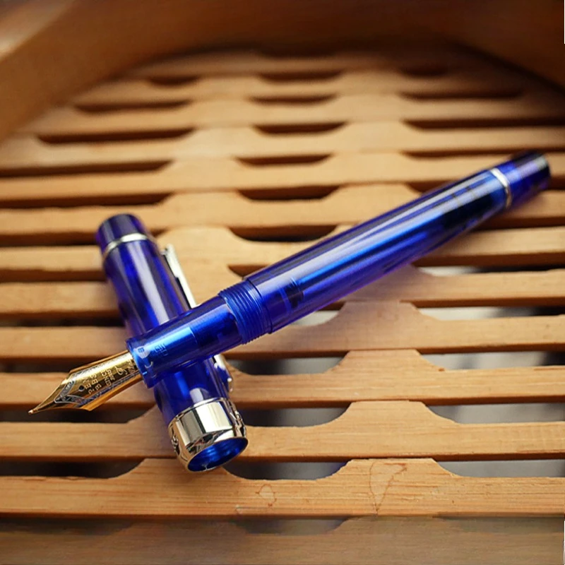 Новая перьевая ручка из акриловой смолы PENBBS 355-Plus золотой/серебряный наконечник с