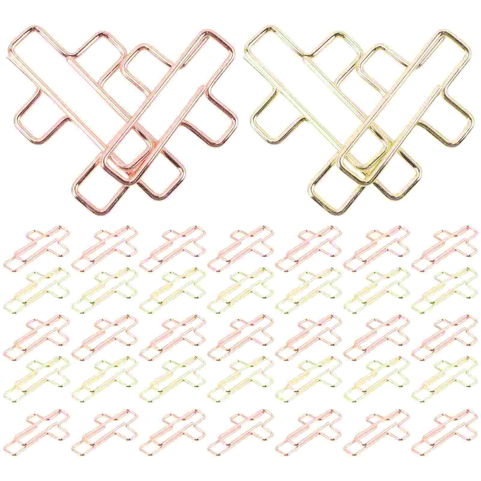 

100 Pcs Mini Decor Creative Shaped Paper Clips Cross Letter Small Ornaments Unique Crucifix Wall Catholic Iron Office