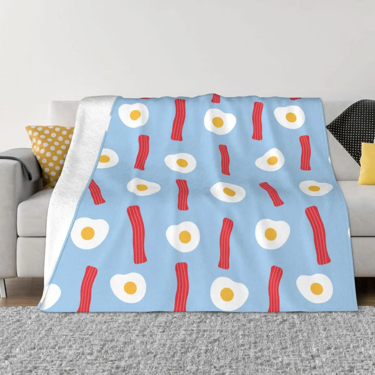 

Poached Egg Blanket Fleece Autumn/Winter Cute Multifunction Ultra-Soft Throw Blankets for Sofa Office Plush Thin Quilt