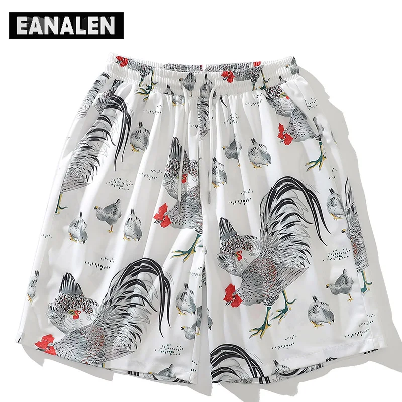 

2022 Summer Animal Cock Hawaiian Beach Pants Men Surfing Seaside Oversized Pants Fashion Casual Shorts Sports Basketball Bermuda