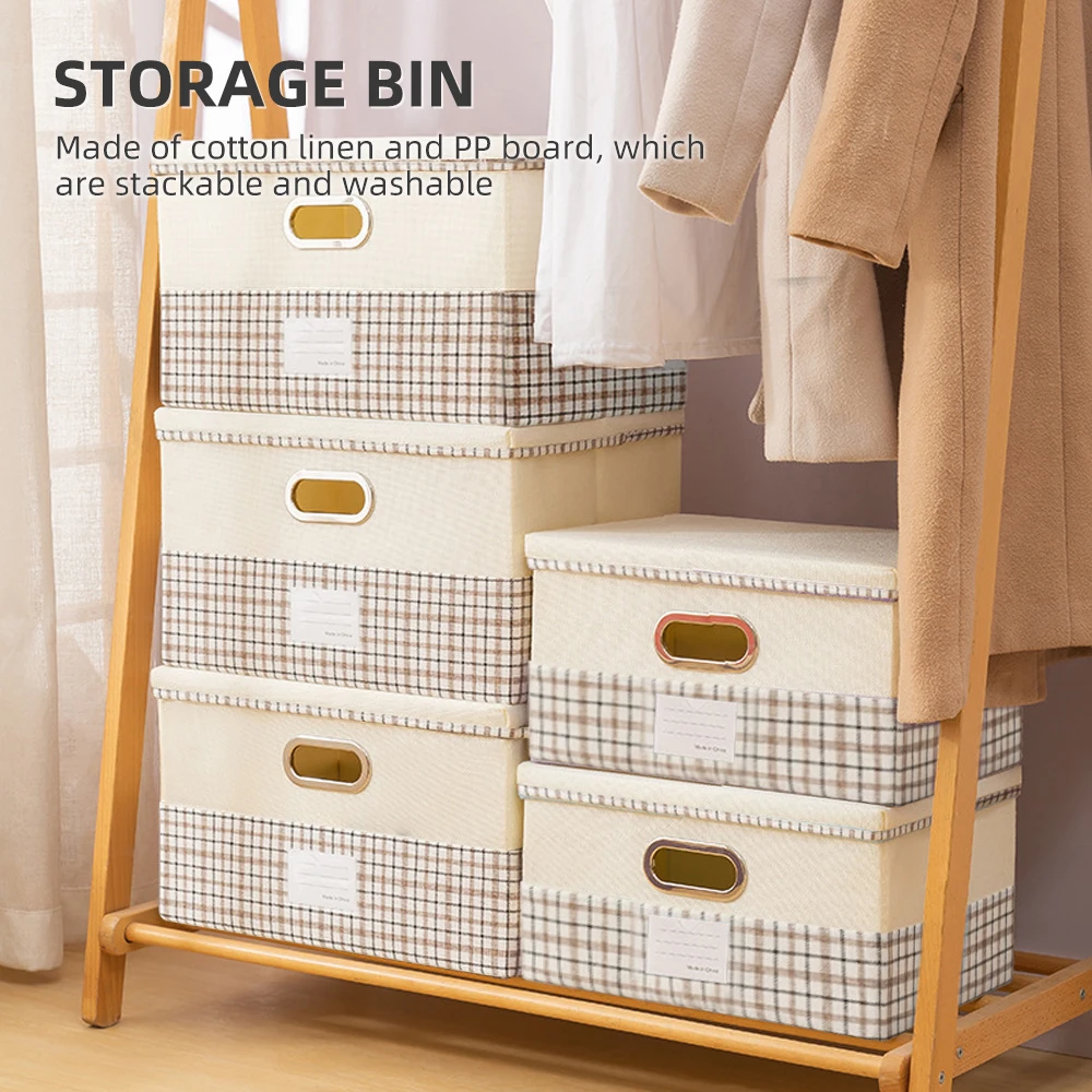 

3Pcs Large Clothing Underwear Storage Box With Lid Socks Toy Snacks Sundries Organizer Cosmetics Storage Basket For Home Bedroom