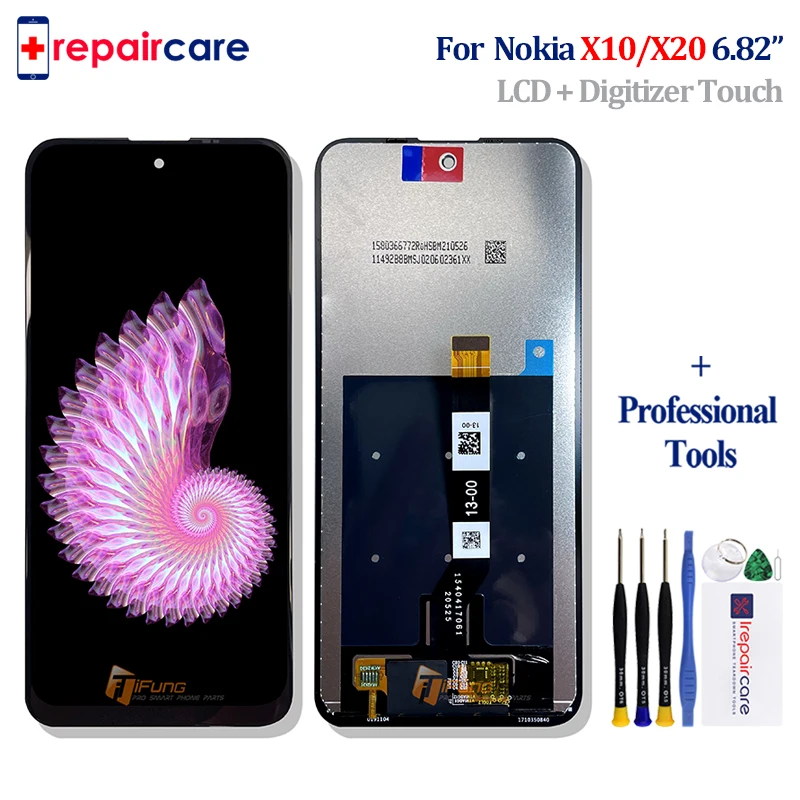 

ЖК-дисплей 6,67 дюймов для Nokia X10 TA-1350 TA-1332, дисплей с сенсорным экраном и дигитайзером в сборе, стеклянная панель для телефона