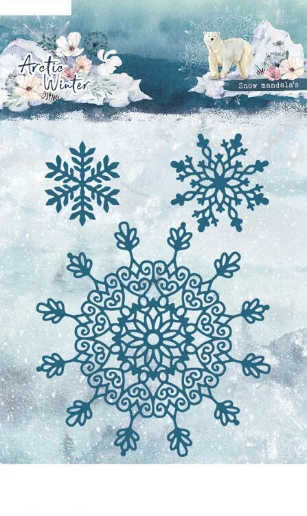 

Металлические Вырубные штампы со снежными мандалами, зеркальное украшение, шаблон для тиснения, сделай сам, поздравительная открытка ручной работы