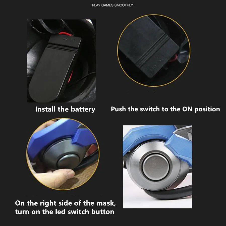 Батарейка с светильник кой светодиодная игра Ow Soldier 76 светящаяся маска