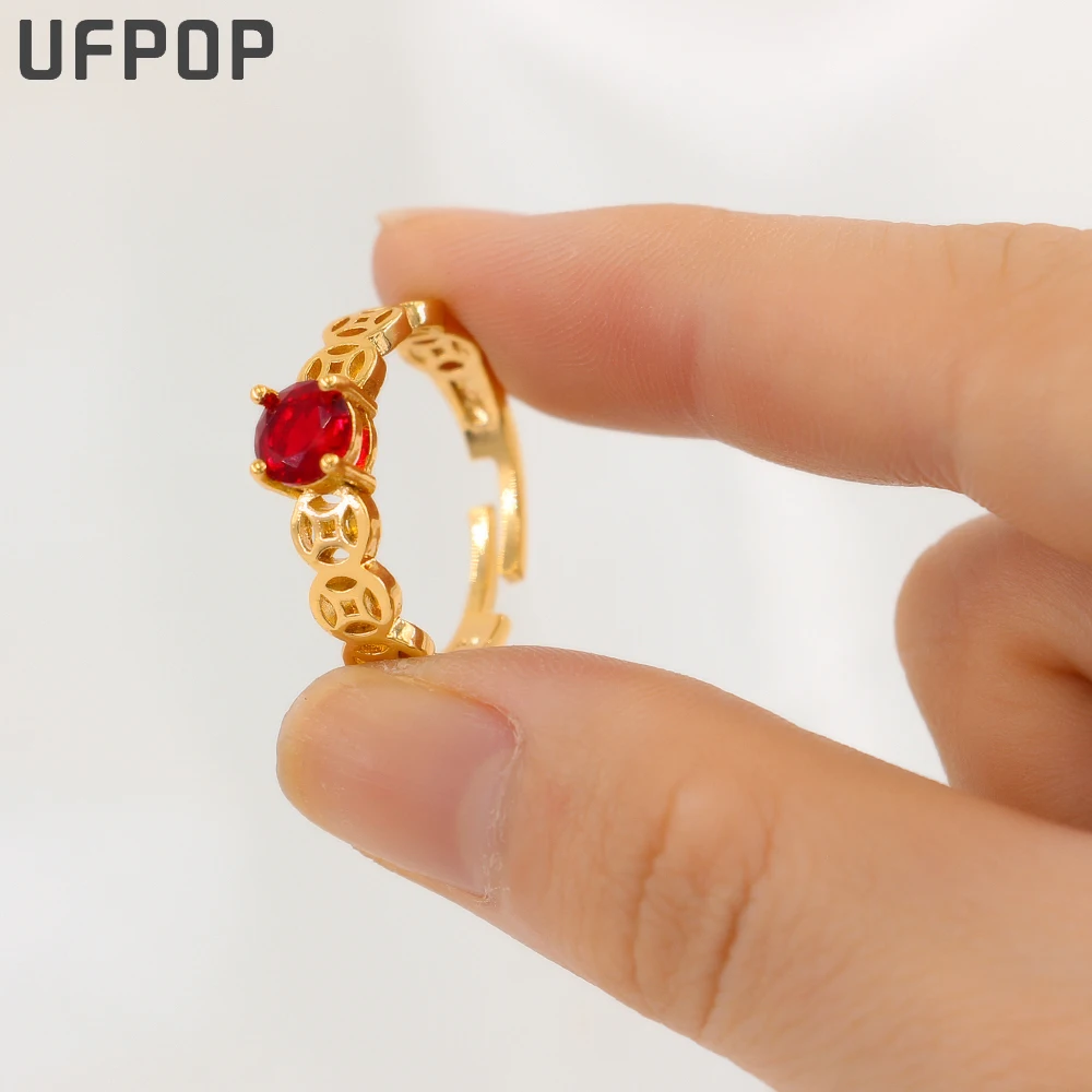 Женское Винтажное кольцо из титана и меди с цирконом