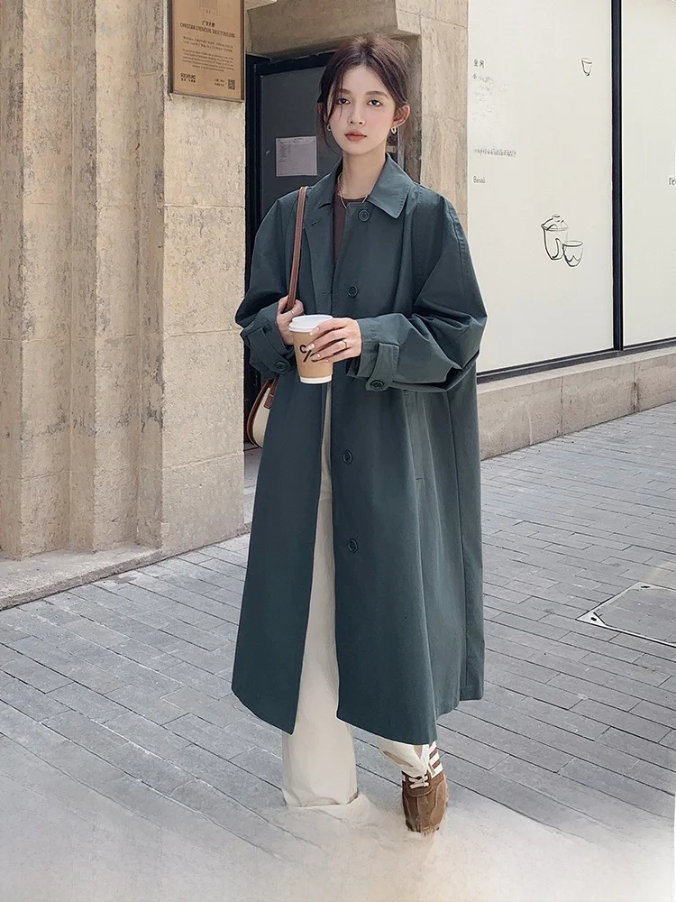 Высококачественный супер красивый длинный свежий зеленый плащ верхняя одежда