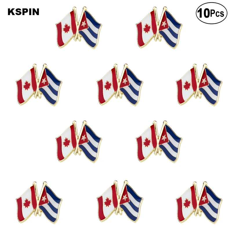 

Canada & Cuba Flag Lapel Pin Flag badge Brooch Pins Badges 10Pcs a Lot