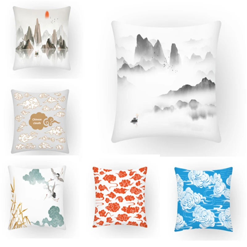 45x45 см чернильный пейзаж в китайском