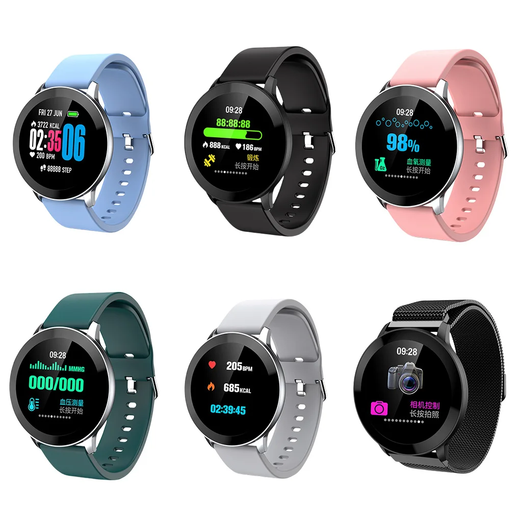 

IP65 Waterproof Smart Watch Heart Rate Blood Pressure Oxygen Body Temperature Measuring Bracelet Intelligent Grey