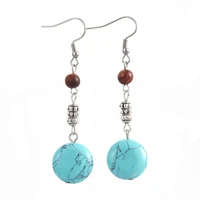 kissitty 2 pairs synthetic dangle earrings for women long hanging alloy beads hook earrings jewelry findings gift