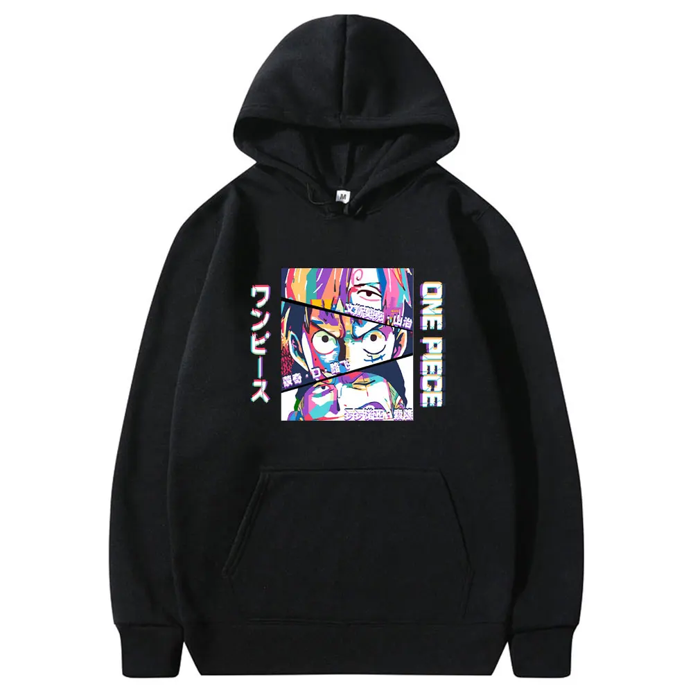 

Roronoa Zoro Luffy Sanji Eyes Print Hoodie Anime Harajuku Novelty Hoodies Men Women One Piece Fashion Sweatshirt Man Streetwear
