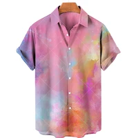 summer new impressive style 3d mens shirt print colorful pattern hawaiian fashion designer personalized custom unisex