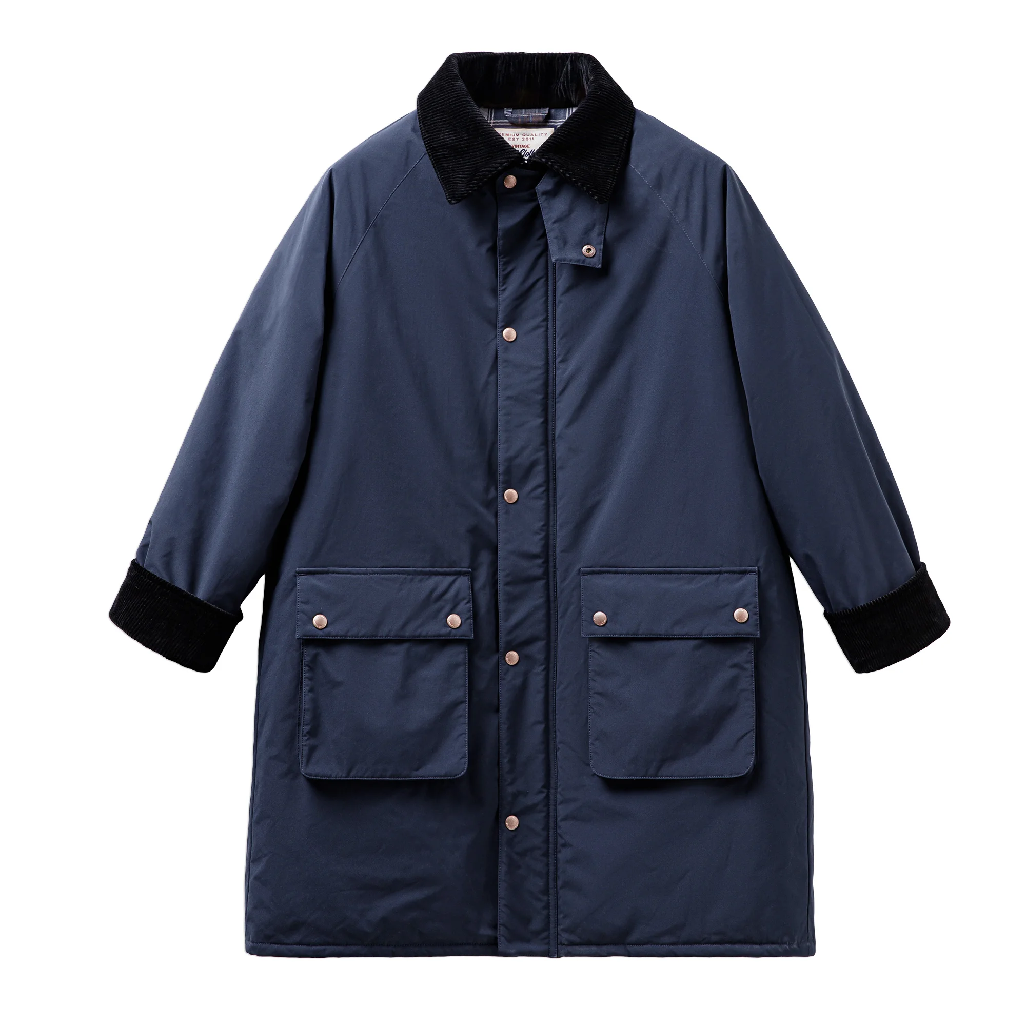 Женское вельветовое пальто средней длины с хлопковой подкладкой