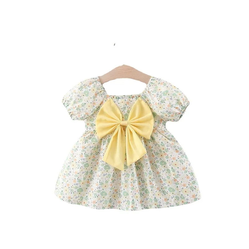 

1-3 Years Girl Short Sleeve Princess Dress Summer Flower Print Kids Dresses Cotton Children Clothing Nice Dress for Baby FY04105