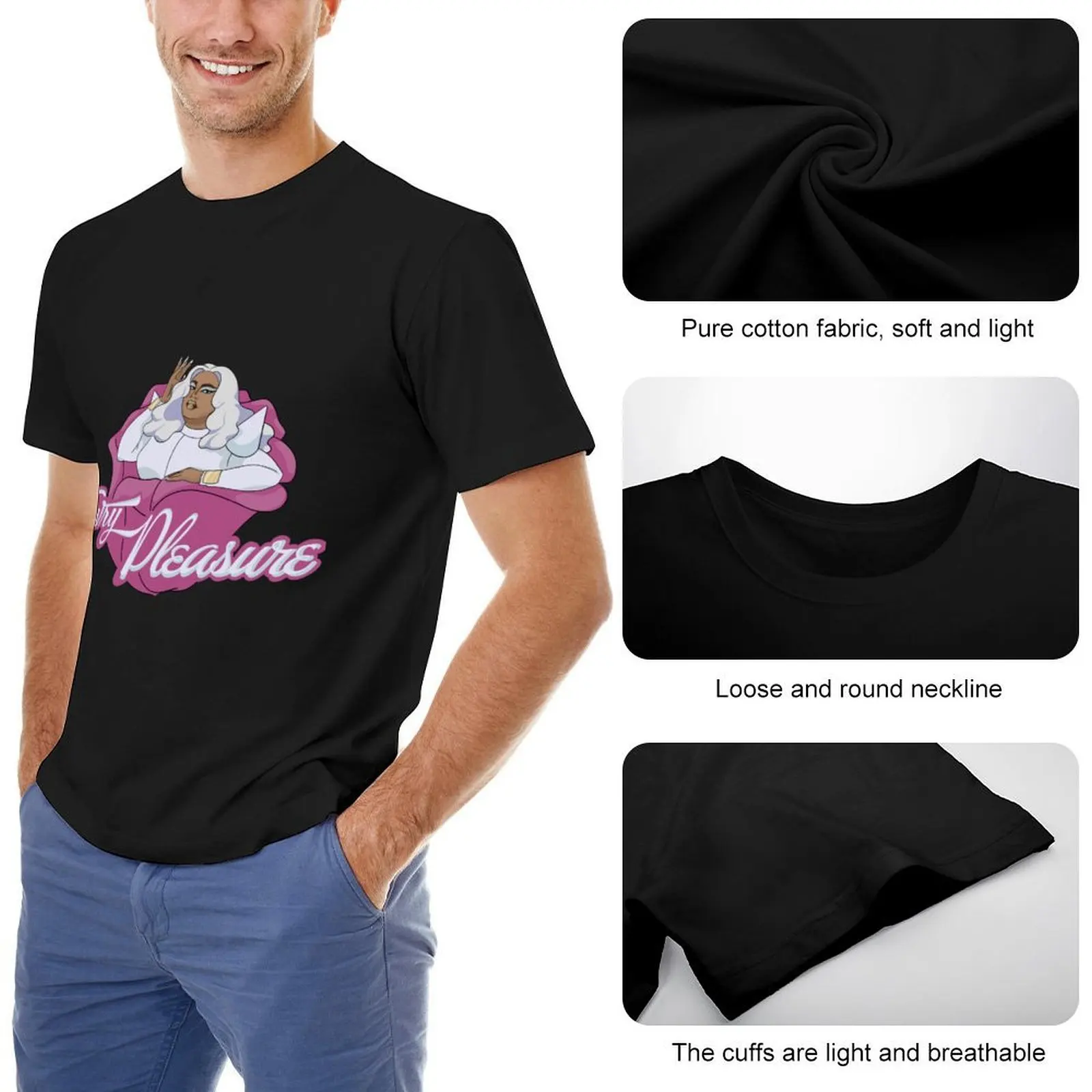 Футболка Evry Pleasure с фигурками аниме мешковатые рубашки летние топы мужская одежда