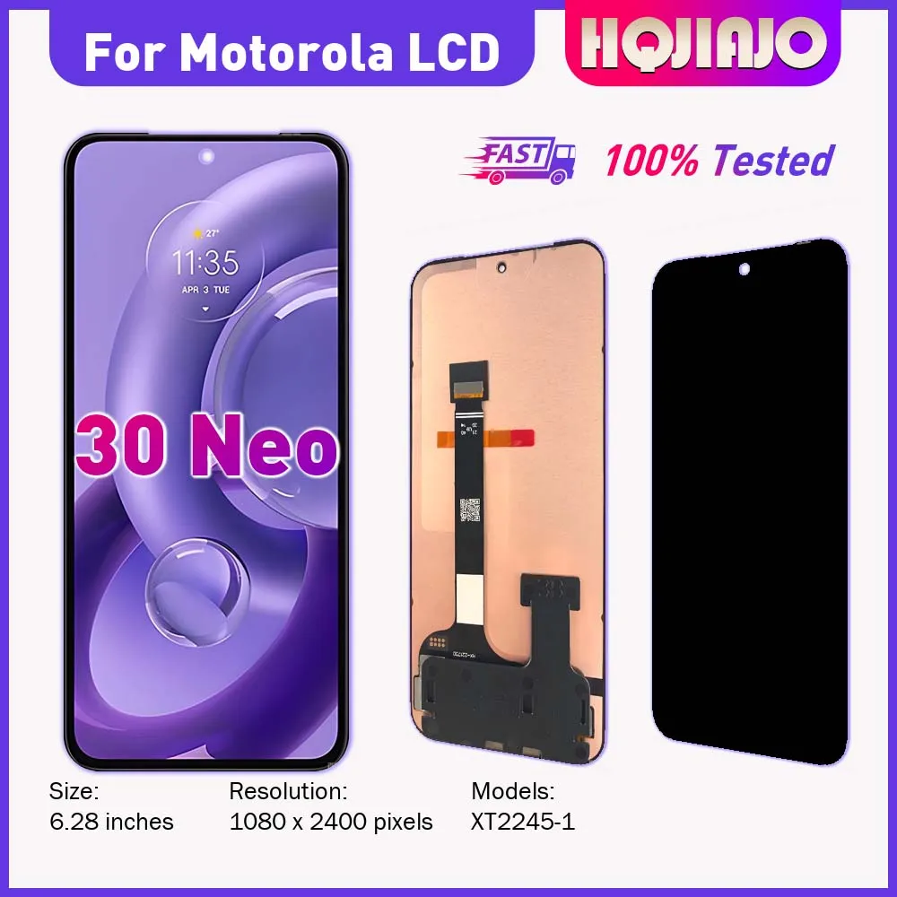 Фото 6,28-дюймовый AMOLED LCD-дисплей для Motorola Edge 30 Neo XT2245-1 без рамки, сенсорный экран, дигитайзер, комплект для замены, 100% протестировано №2