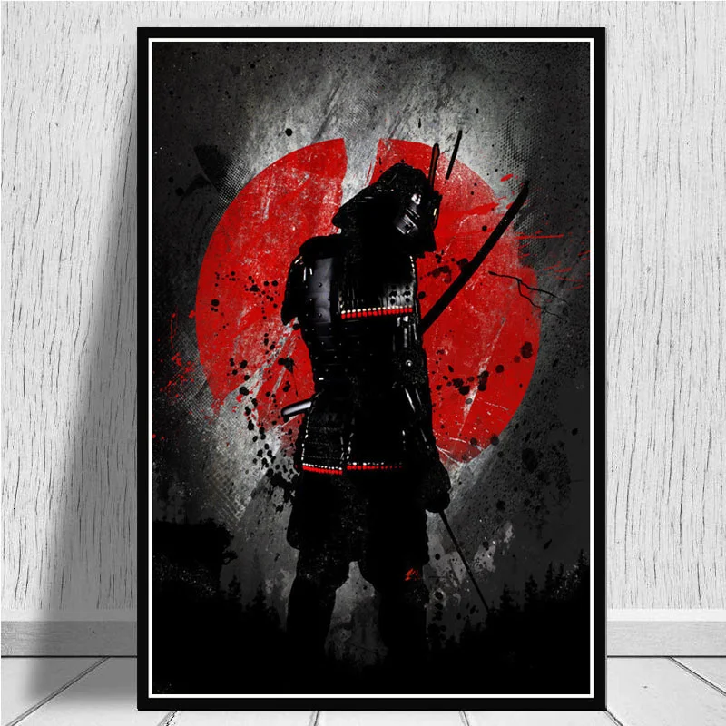 

Bonsa Bushido Samurai Kanji Ink Japanese Ninja Poster And Print Wall Art Canvas Pictures Painting Vintage Living Room Decoration