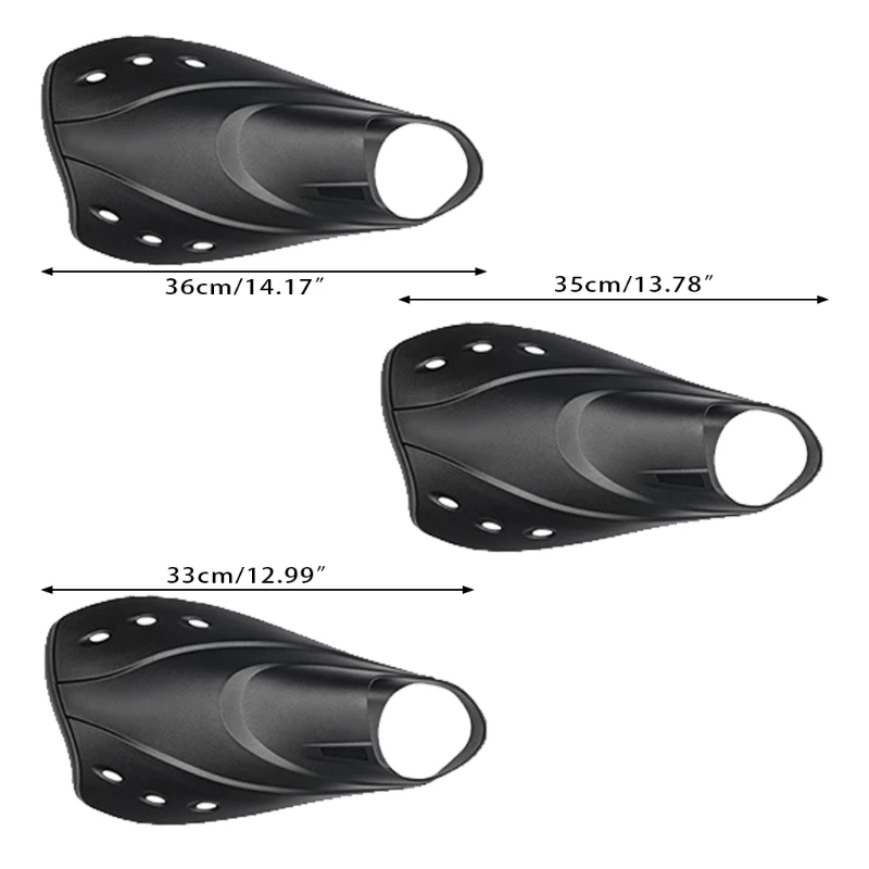 

2x Snorkel Fins, Swim Flippers Snorkeling Gear Lap Swimming Short Scuba Diving Travel Size Adjustable Buckles Open Heel