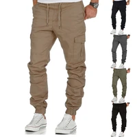 new men casual joggers pants solid thin cargo sweatpants mens multi pocket trousers sportswear hip hop street harem pencil pants