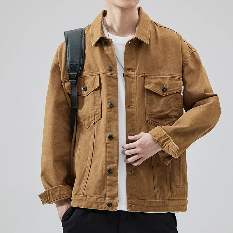 Autumn Collection American Style Trendy Brand Heavy Duty Workwear Versatile Vintage Classic Japanese Denim Casual Jacket For Men