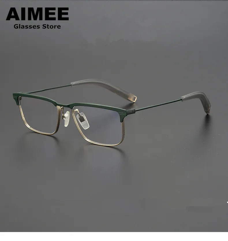 Men's Business Pure Titanium Ultra-light Glasses Frame Luxury Spectacle Frames Optical Prescription Eyeglasses Women Myopia Lens