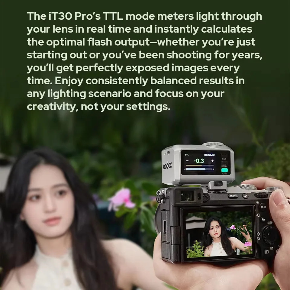 Godox iT30Pro Мини-вспышка для камеры 2,8 сенсорный экран Карманная вспышка TTL Автоэкспозиция 2,4G Беспроводная вспышка для камеры (art.: 3920cfe70b8be) - 3920cfe70b8be