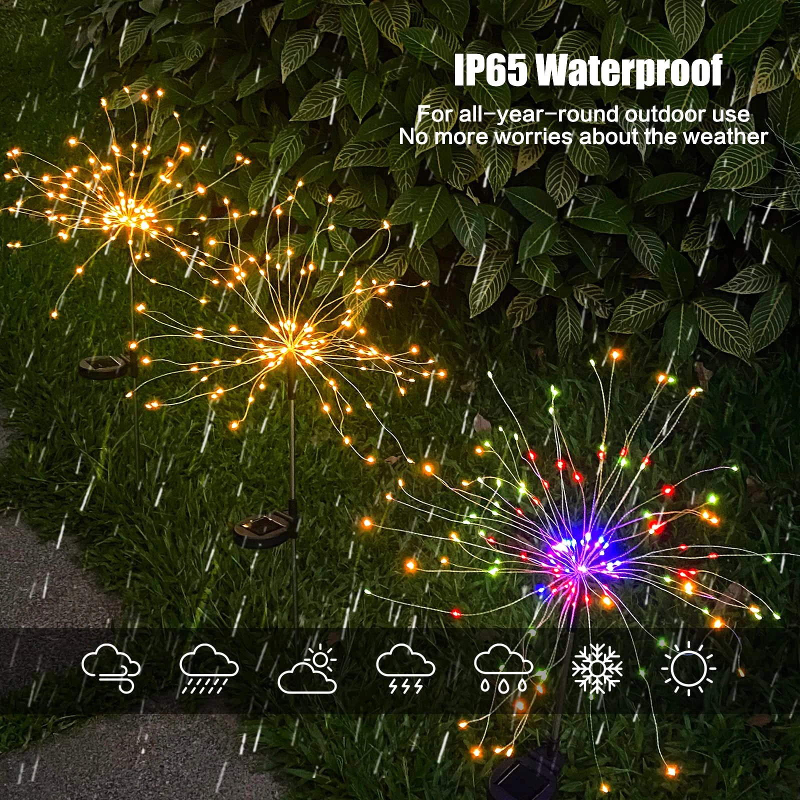 Светодиодные солнечные фонари для фейерверков Наружные водонепроницаемые