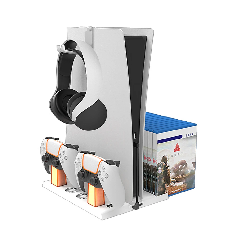 

For PS5 Controller Charger Console Vertical Cooling Stand Wireless Dual Fast Charging Station For SONY Playstation 5/Digital