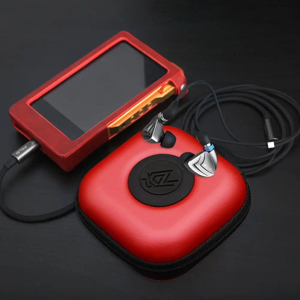 

For KZ Earphones Storage Bag Square Portable Compressive Shock-absorbing with Zipper Shock Absorption Charge Cable Wire Case