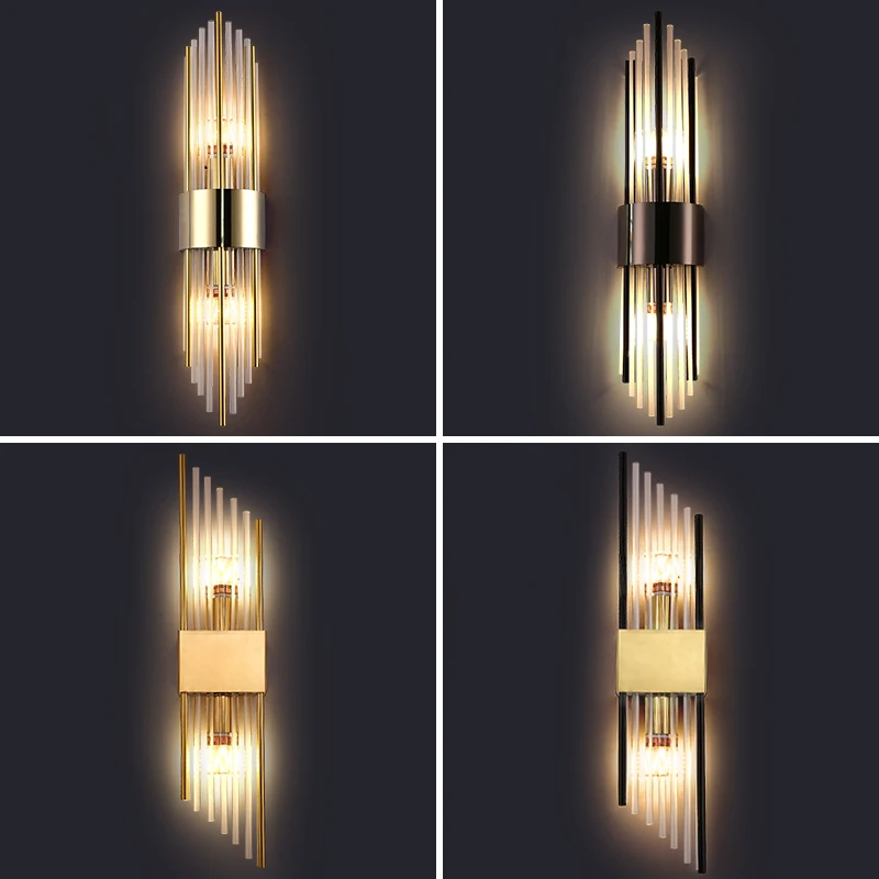 E14 sconce wall lamp/gold led Wall Light/black crystal Wall lights/Free Shipping