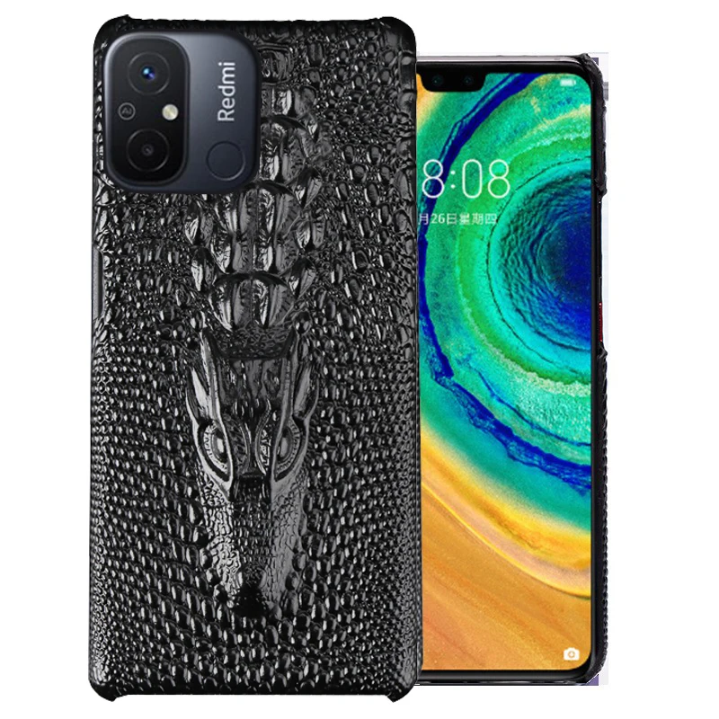 

Funds luxury Leather Crocodile phone Case for Redmi 12c 11 10 Prime 11a 10x 10a 10c 9t 9i 9 Power 8a 7a 6a Back cover cases
