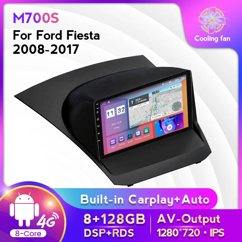 

9inch IPS Screen Android 11 Car Radio Stereo For Ford Fiesta Mk7 2009-2017 Multimedia Player GPS Navigation Carplay+Auto WIFI 4G