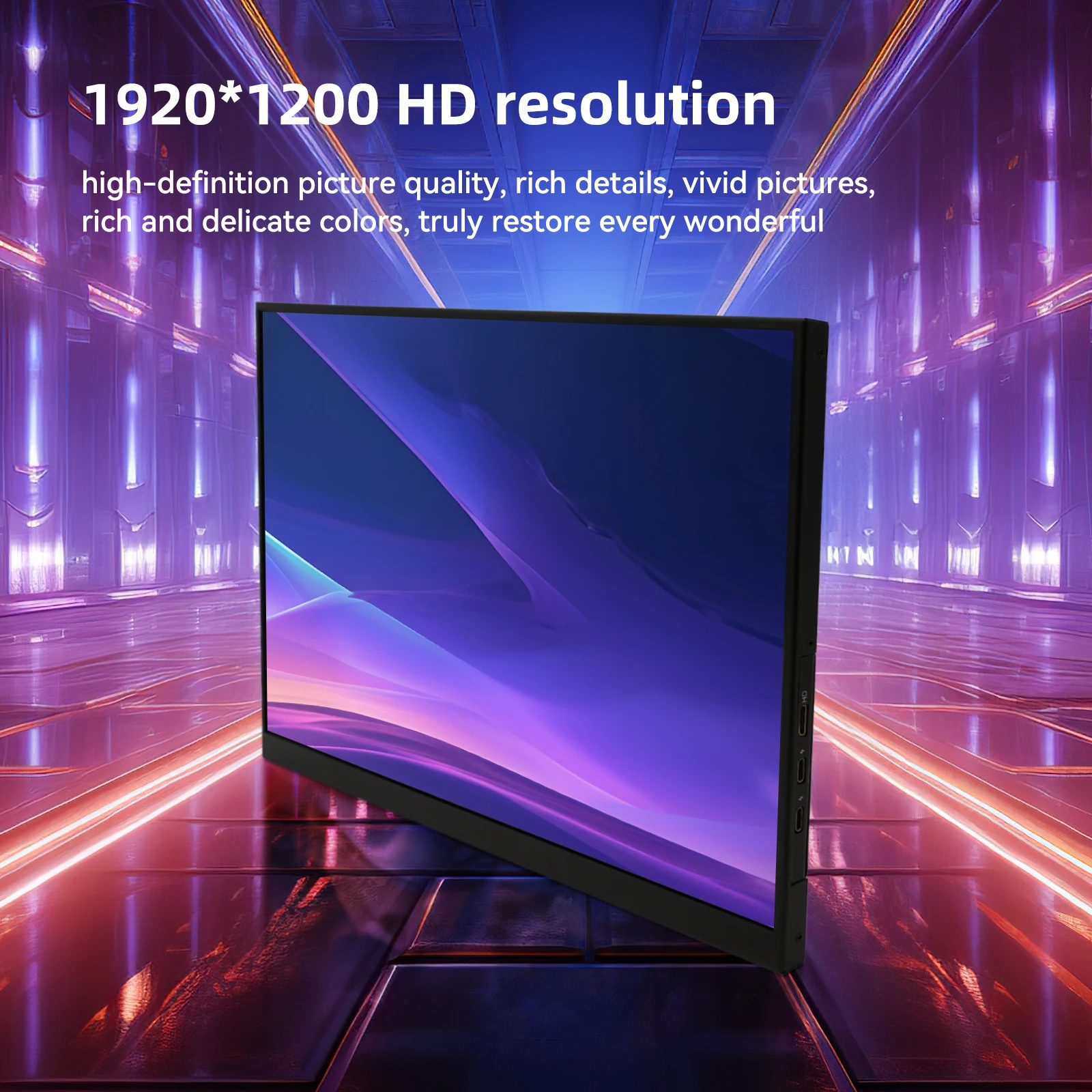Портативный монитор Reletech 16 дюймов 1920x1200P 16:10 IPS для путешествий Type-C HDMI