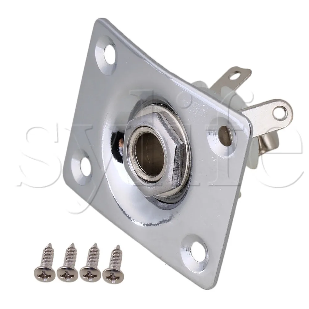 

CHROME RECTANGULAR GUITAR JACK PLATE & SOCKET FOR GUITAR