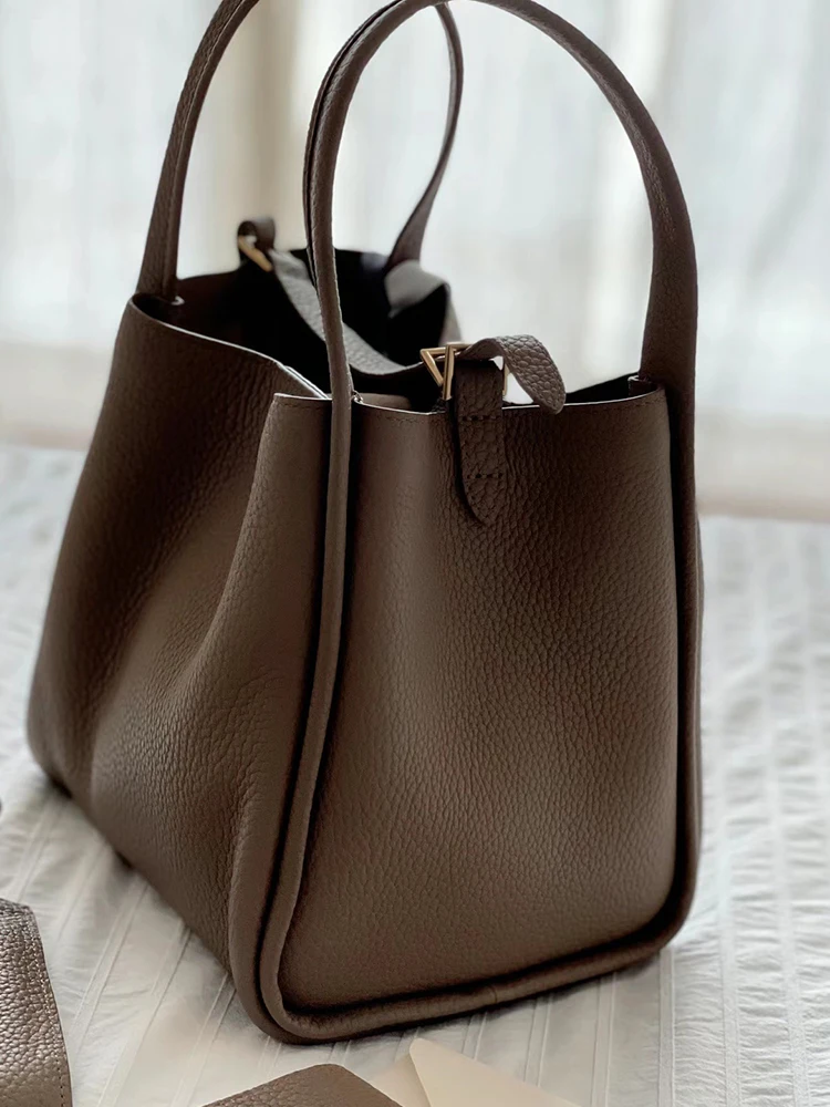 Fashion Vintage Designer Shoulder Food Basket Bags for Women Luxury 2023 New in Genuine Leather Handbags Brand Travel Tote Purse