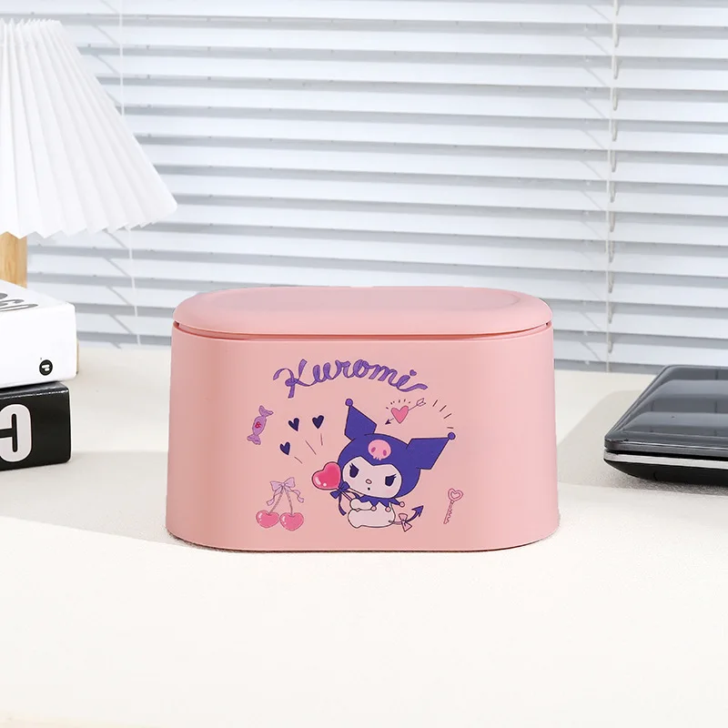Kawaii My Melody Cinnamoroll Kuromi пресс мини настольный мусорный бак с крышкой Sanrioed аниме