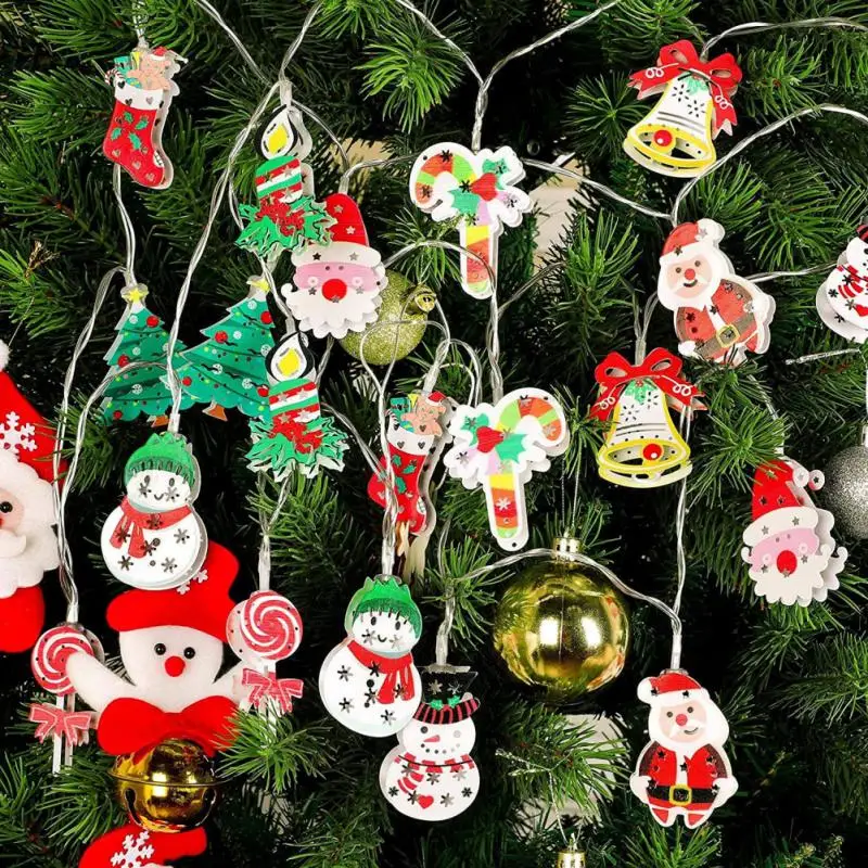 

Christmas String Light 20 LED Xmas Tree Snowman String Lamp 3 Meter Battery Operated Christmas Festival Decor for Tree Party